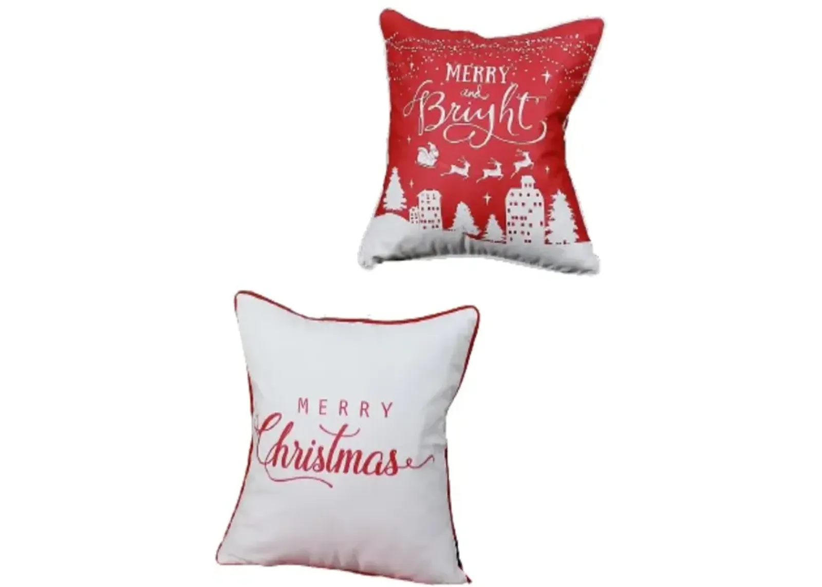 Homezia Set Of 4 18" Merry Christmas Gift Throw Pillow Cover In Multicolor