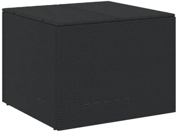 Outdoor Storage Box, Water Resistant Inner Bag 32 Inch Black PE Rattan - Benzara