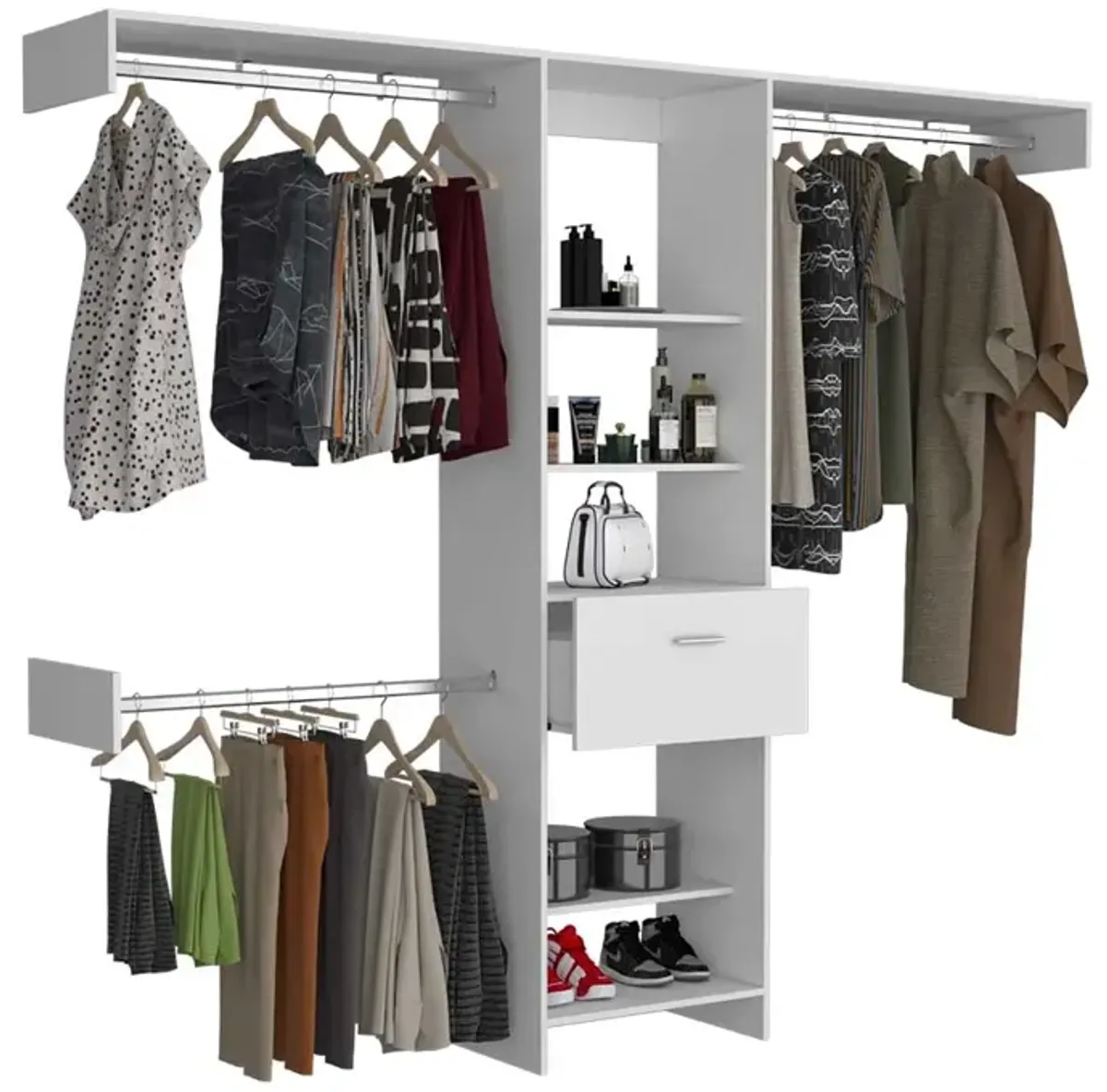 250 Closet System British, Bedroom, White