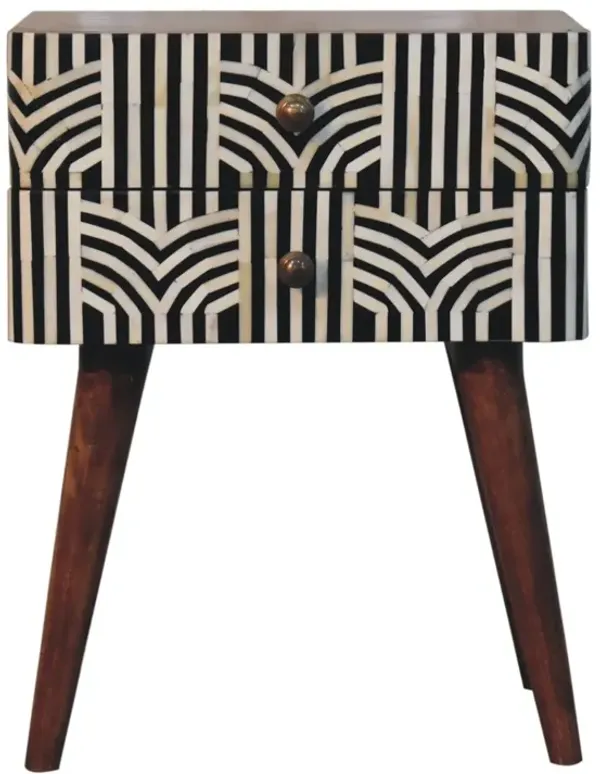 Artisan Furniture Solid Wood Honey Caramel Edessa Bone Inlay Bedside