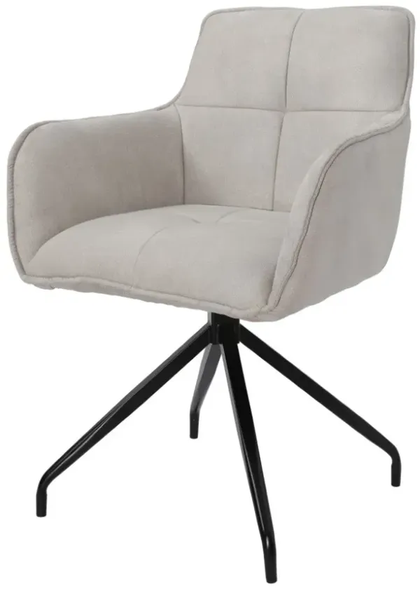 Arm Chair with fabric seat and black matte powder coationg leg