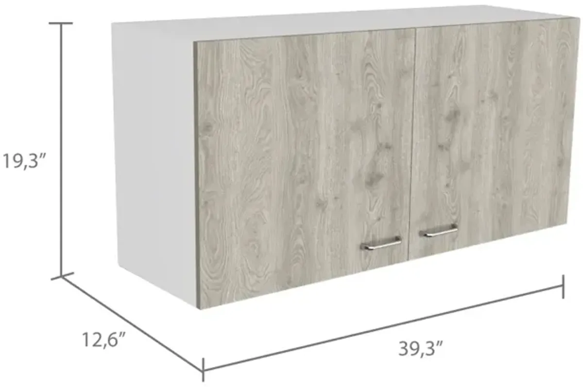 Shelburne 2-Door 2-Compartment Wall Cabinet White And Light Grey