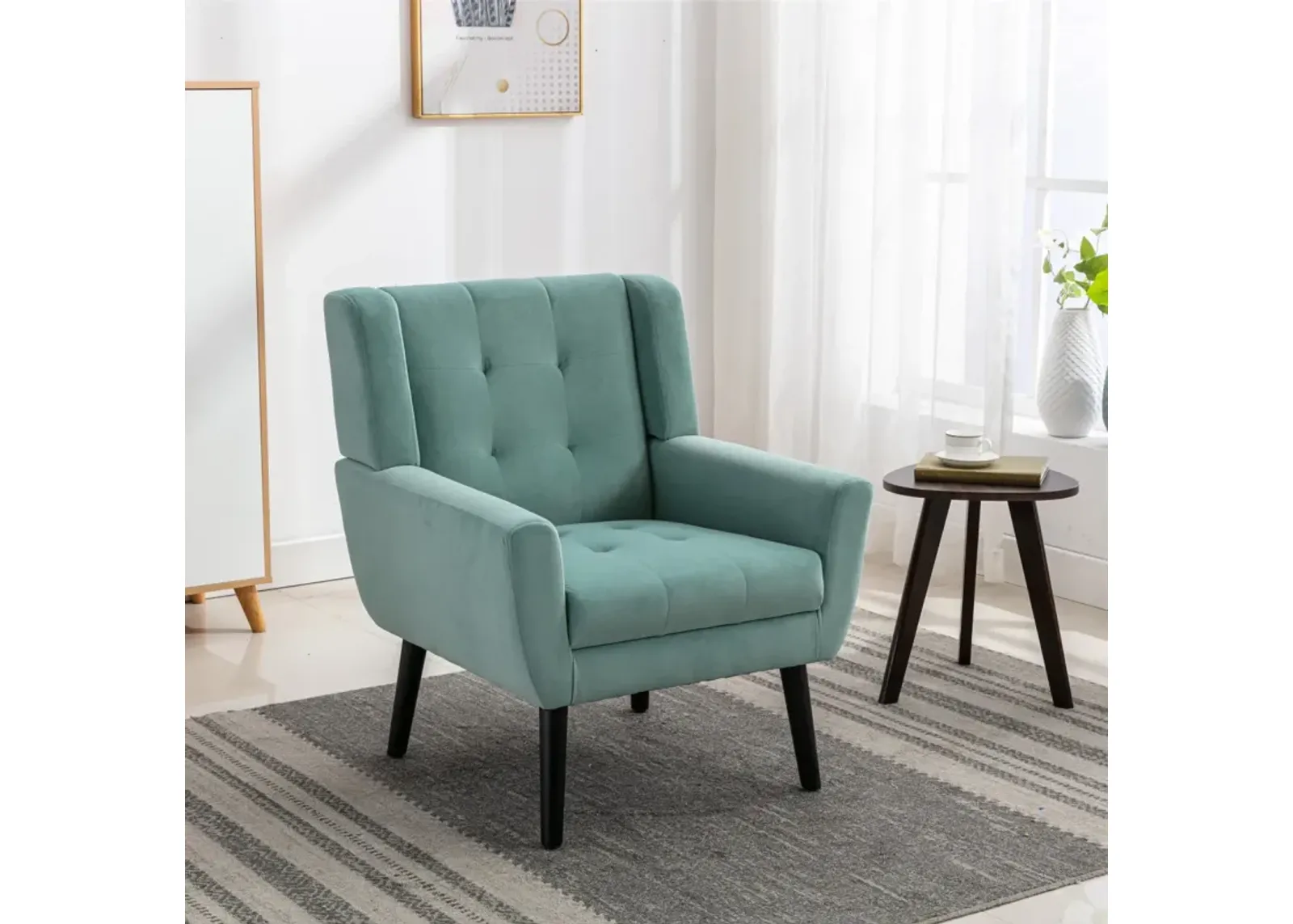 Modern Soft Velvet Material Ergonomics Accent Chair Living Room Chair Bedroom Chair Home Chair