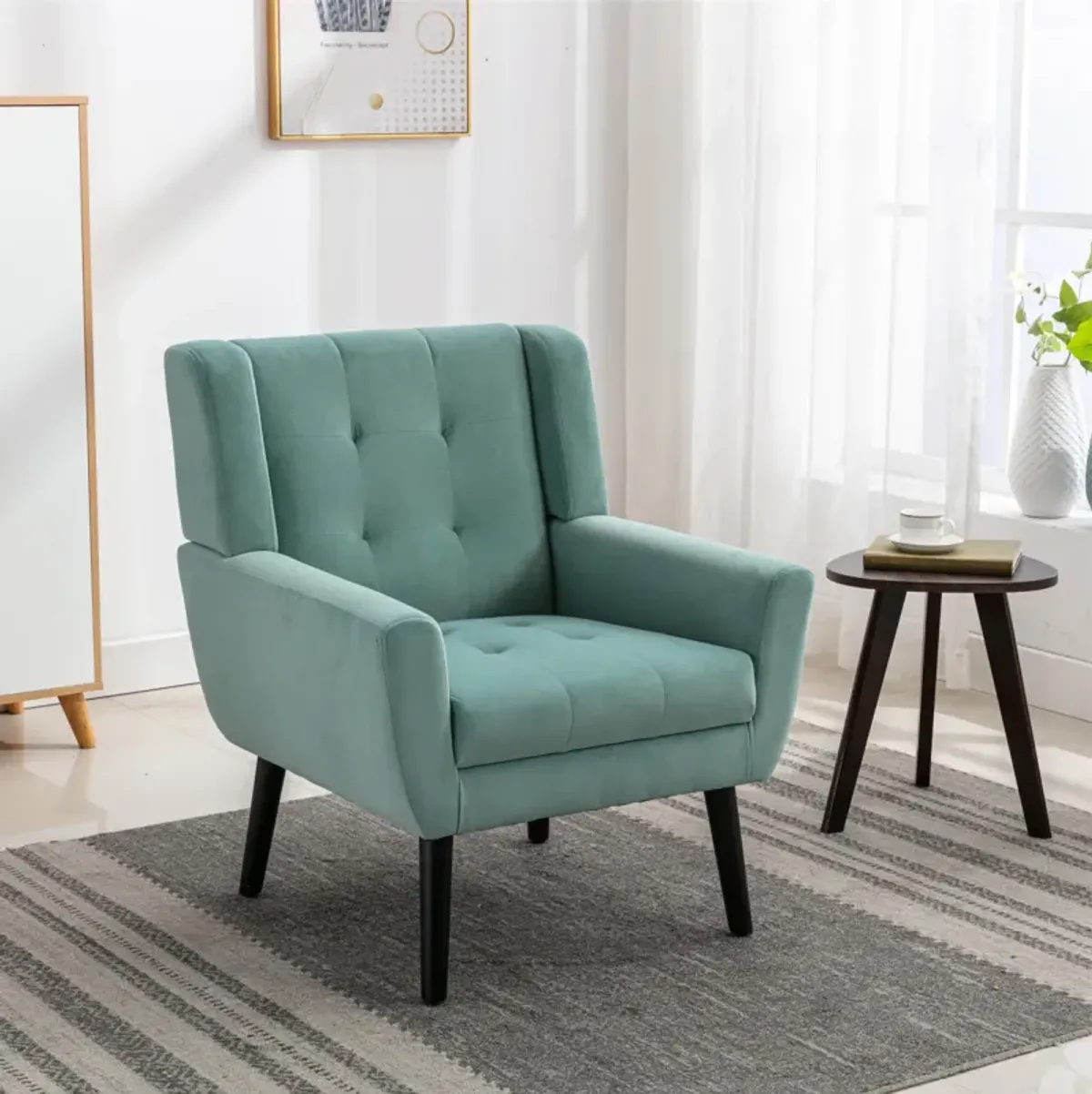 Modern Soft Velvet Material Ergonomics Accent Chair Living Room Chair Bedroom Chair Home Chair