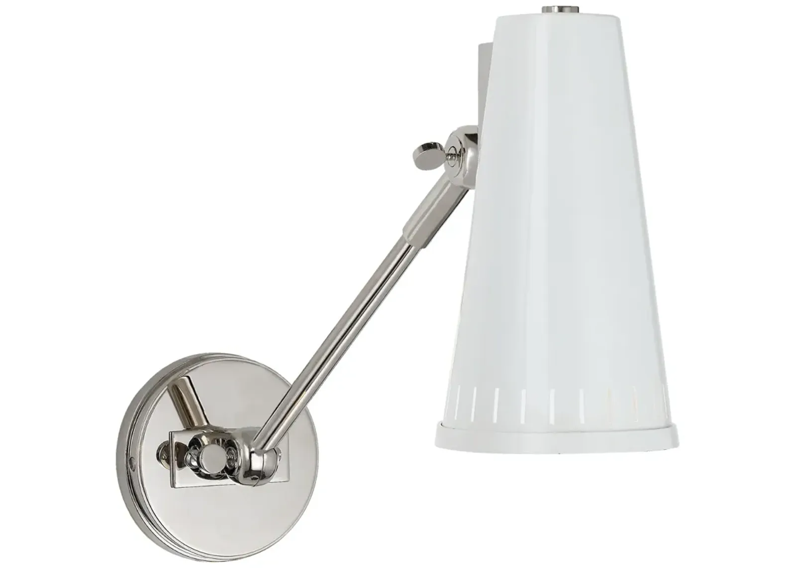 Antonio Adjustable One Arm Wall Lamp in Polished Nickel