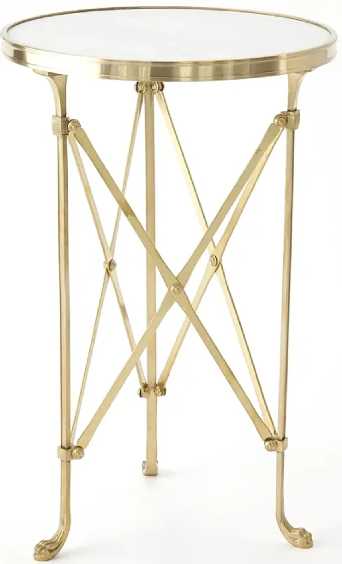 Directoire Table-Brass and White