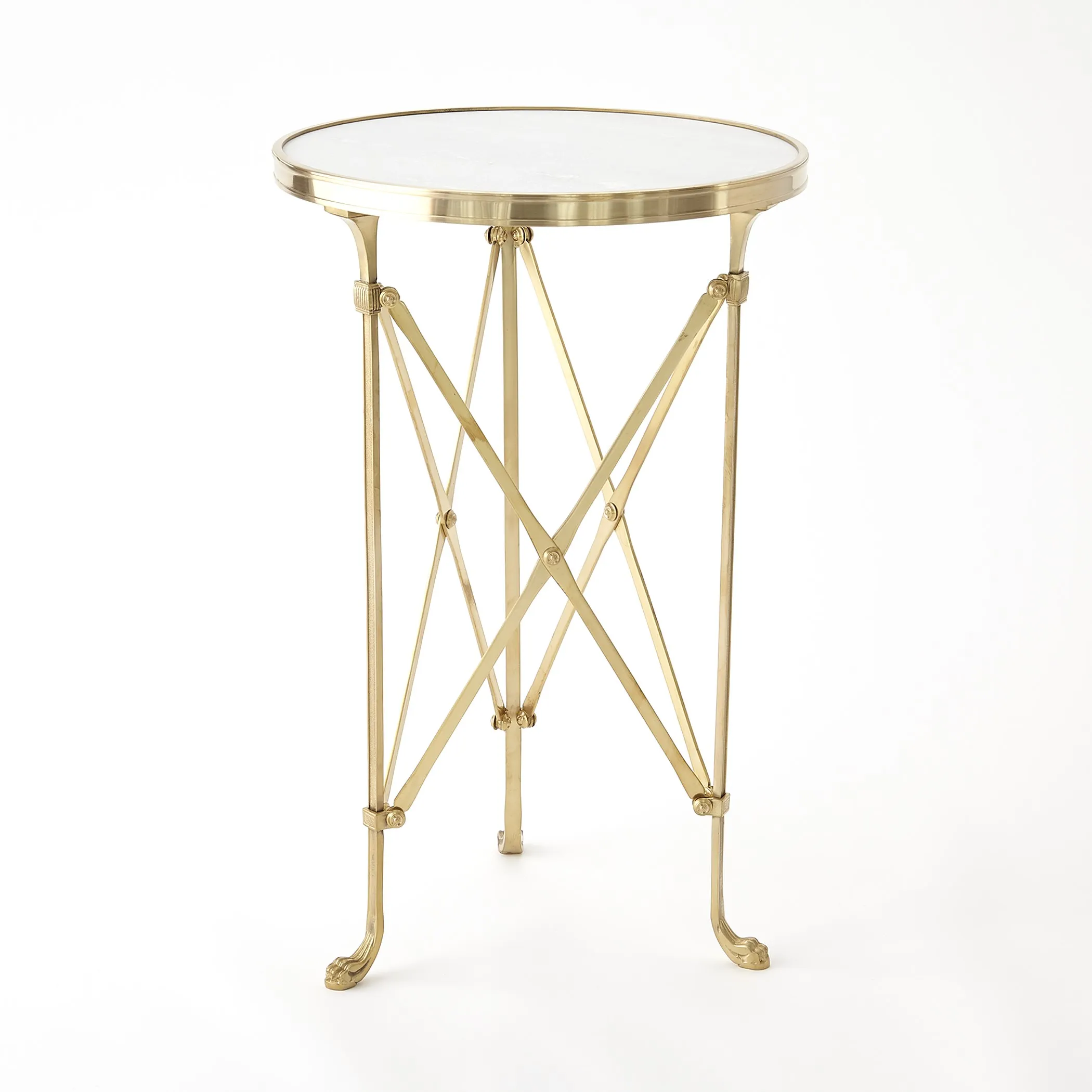 Directoire Table-Brass and White