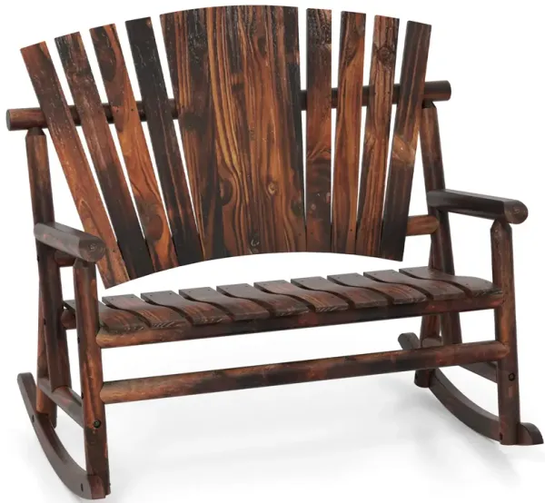 Adirondack Rocking Chair for Adults with High Back and Slatted Seat – Outdoor Relaxation