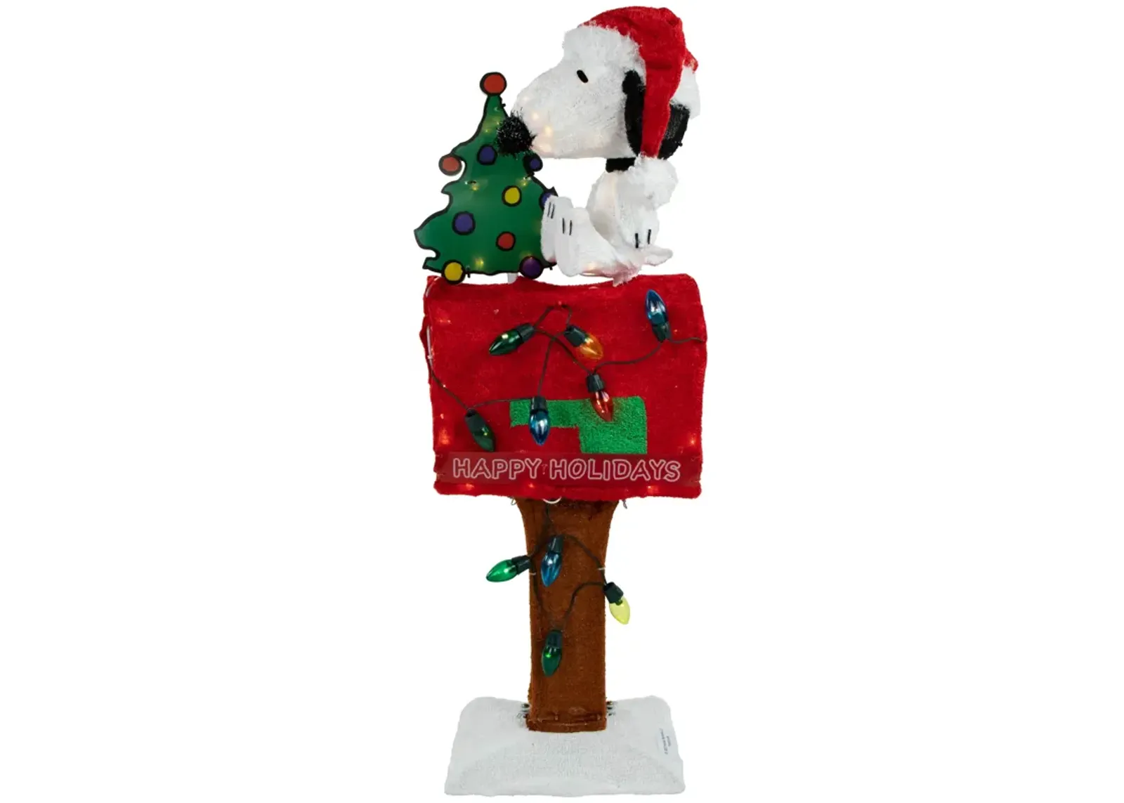 32" LED Lighted Peanuts Snoopy on Mailbox Outdoor Christmas Decoration - Clear Lights