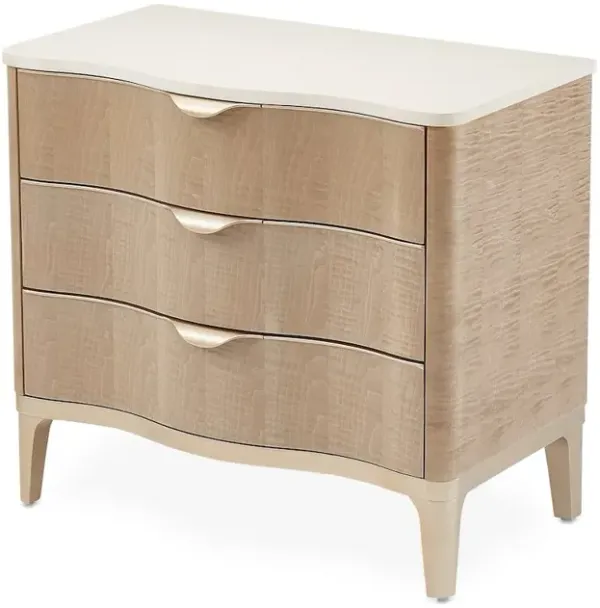 Michael Amini Malibu Crest 3-Drawer Nightstand - Blush