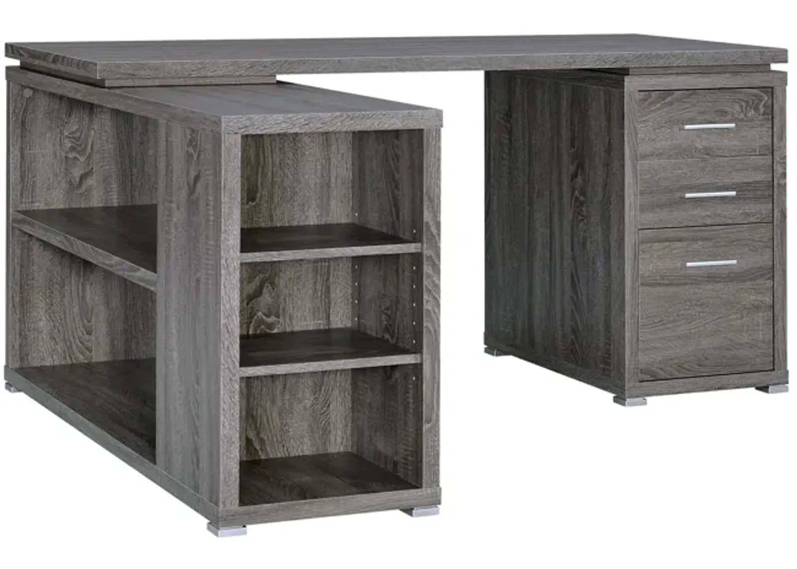 Modern Style Wooden Office Desk, Gray-Benzara