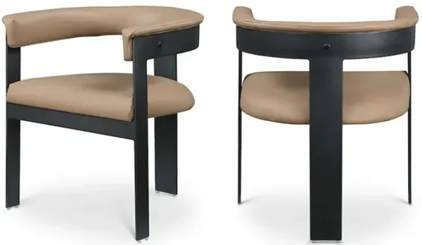 Meridian Furniture Romeo Tan Vegan Leather Dining Chair, Set of 2