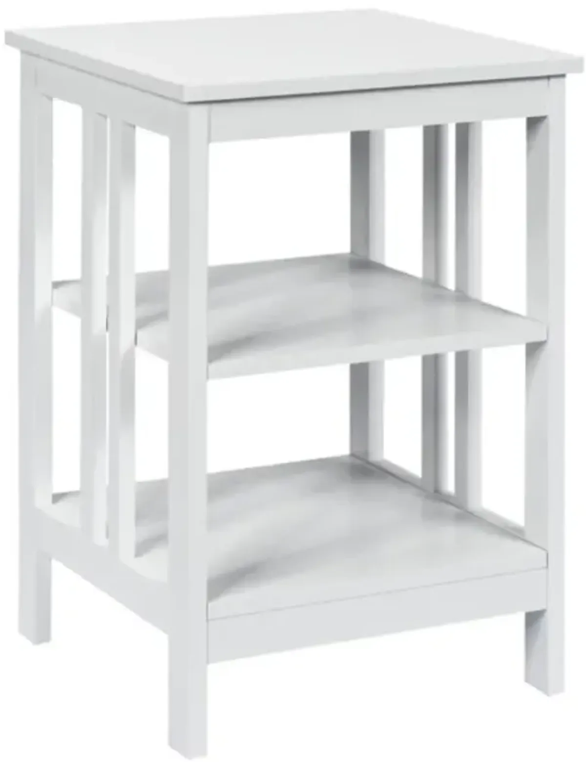 Hivvago 2 Pieces 3-Tier Nightstand with Reinforced Bars and Stable Structure