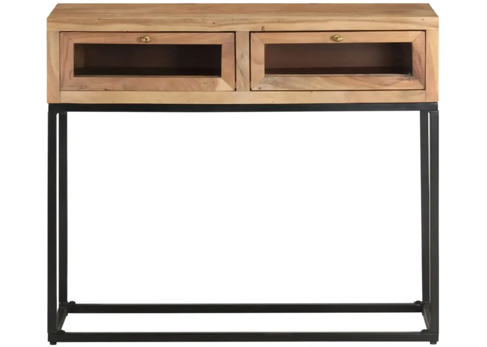 vidaXL Console Table 35.4"x13.8"x29.9" Solid Acacia Wood