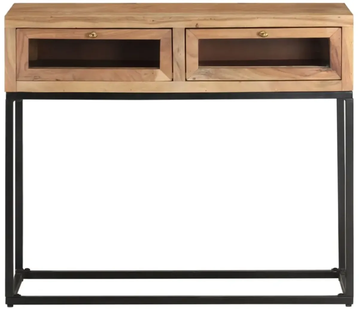 vidaXL Console Table 35.4"x13.8"x29.9" Solid Acacia Wood