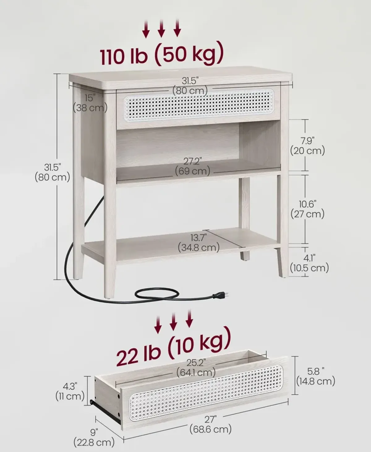 Console Table with Built-In Power Outlets – Modern Entryway Charging Station