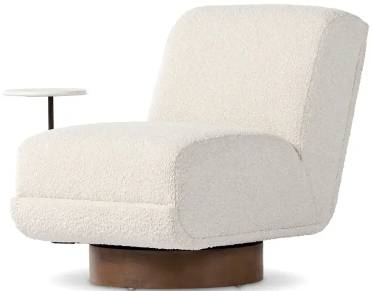 Bronwyn Swivel Chair with Side Table