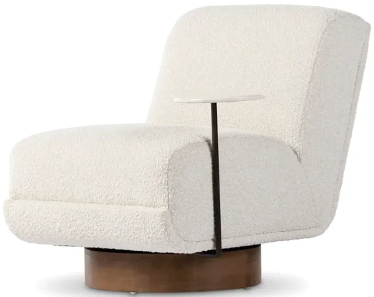 Bronwyn Swivel Chair with Side Table