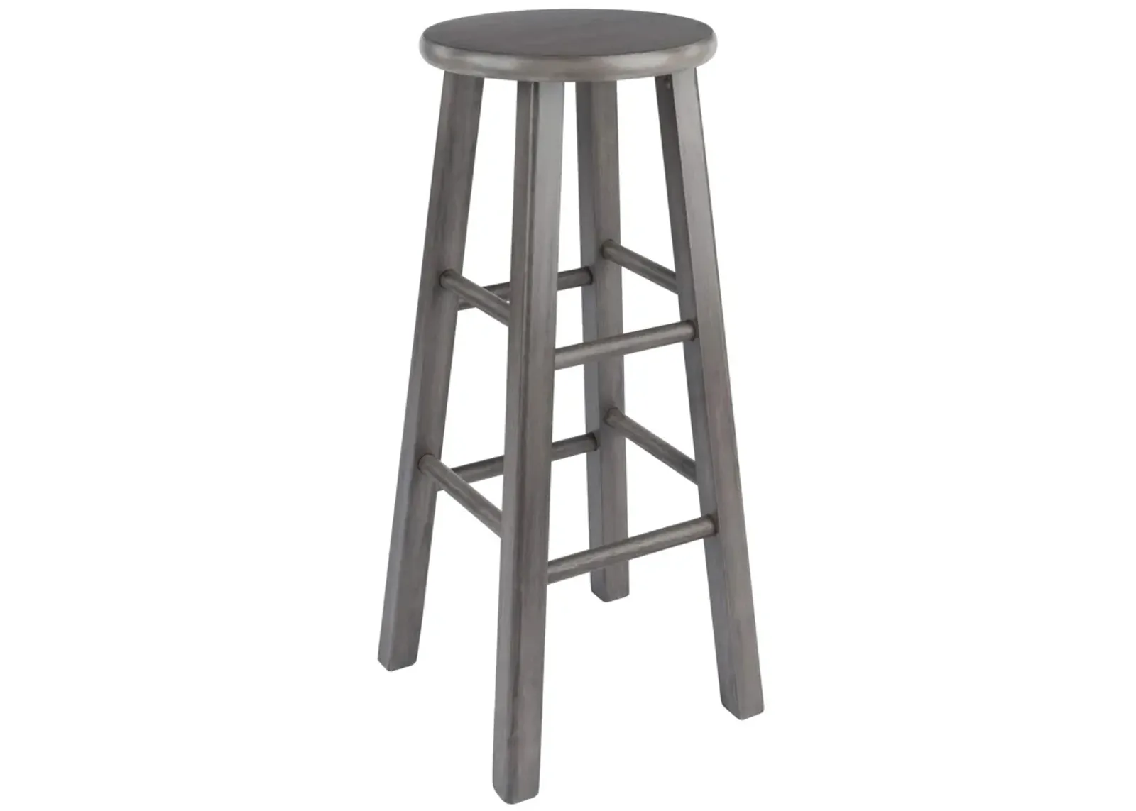 Ergode Wood Ivy Bar Stool - Farmhouse Charm, Weathered Finish, Stable & Comfortable, 220lbs Capacity, Versatile Stand/Side Piece, Rustic Gray