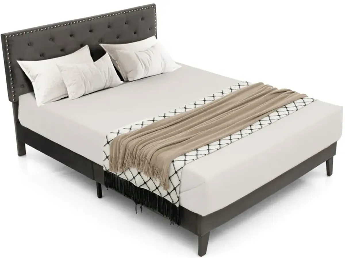 Elegant Upholstered Platform Bed with Tufted Headboard for Ultimate Comfort and Style