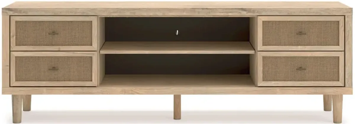 Ciel Large TV Media Console, 4 Drawers, 2 Shelves, Brown Wood, 72 Inch - Benzara