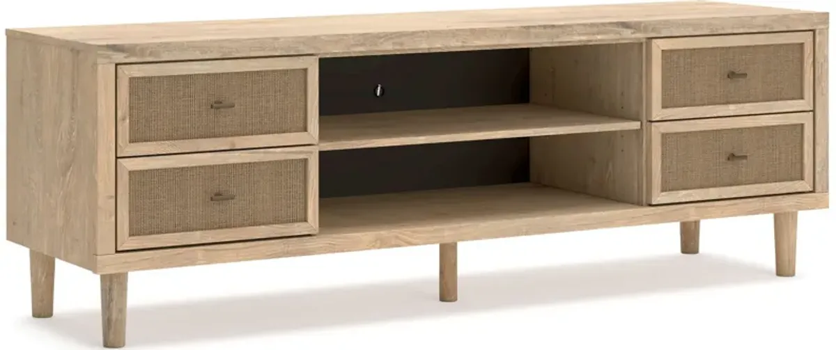 Ciel Large TV Media Console, 4 Drawers, 2 Shelves, Brown Wood, 72 Inch - Benzara