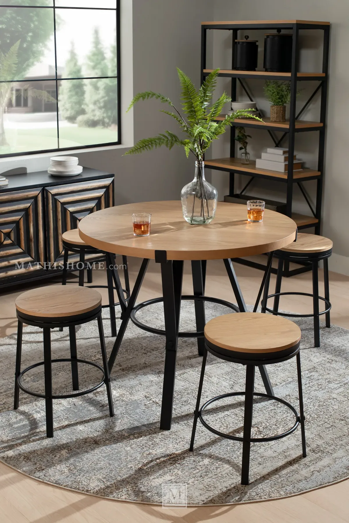 Magnolia 5-Piece Round Counter Dining Set