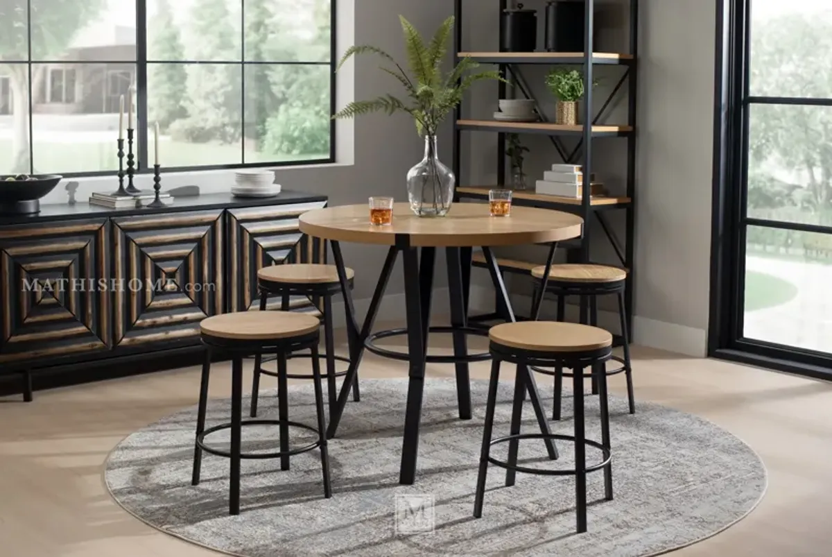 Magnolia 5-Piece Round Counter Dining Set