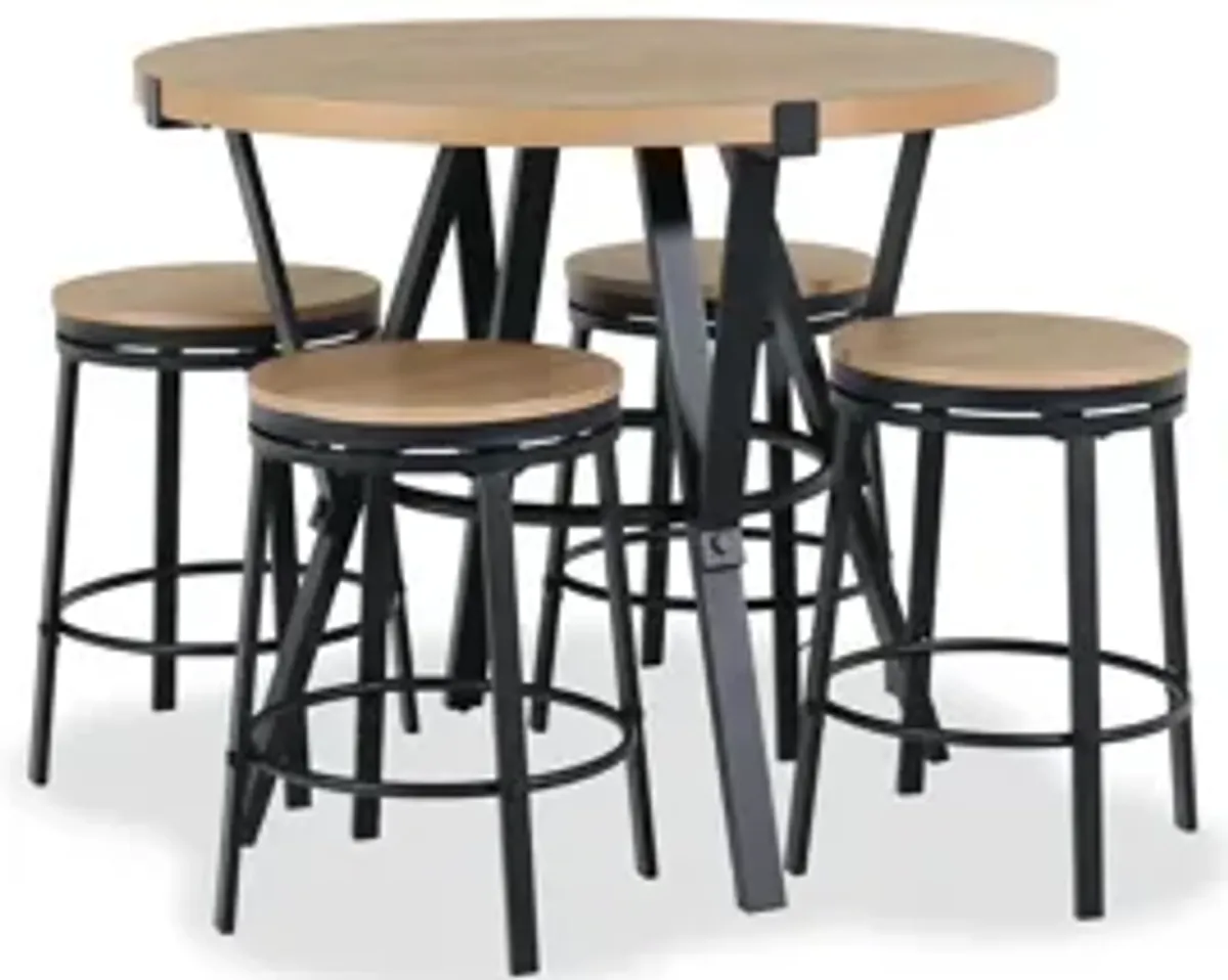 Magnolia 5-Piece Round Counter Dining Set