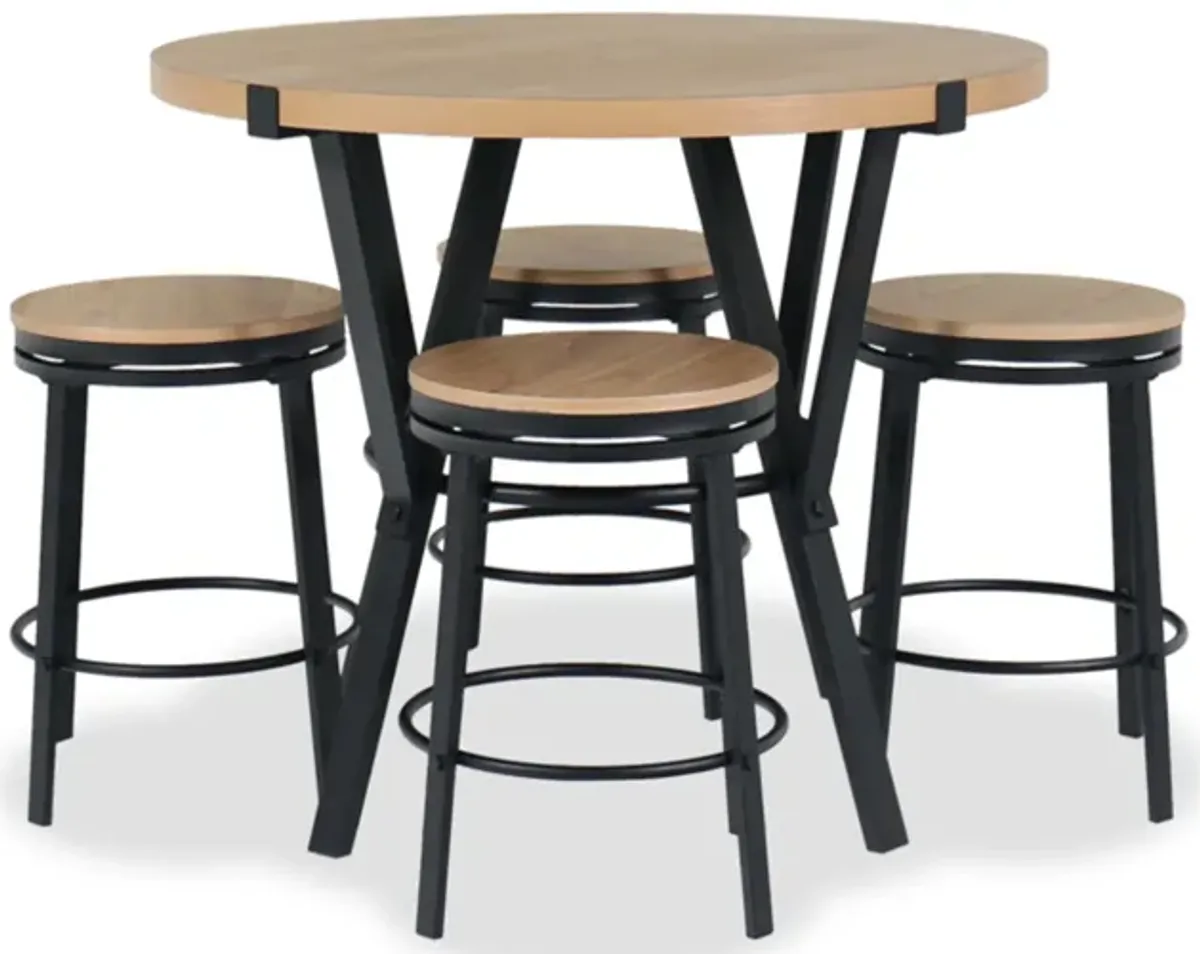 Magnolia 5-Piece Round Counter Dining Set