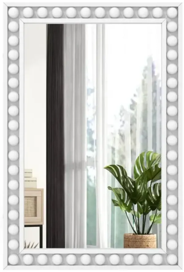 Hivvago 24 x 36 Inches Rustic Wall Mirror with Solid Wood Frame for Living Room  Bedroom