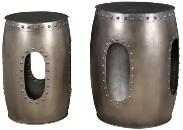 Hivvago 20" Nickel Iron Round End Table