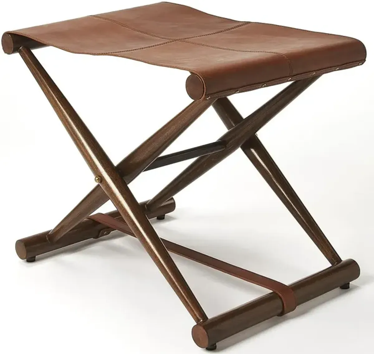 Sutton Leather Folding Stool, Belen Kox