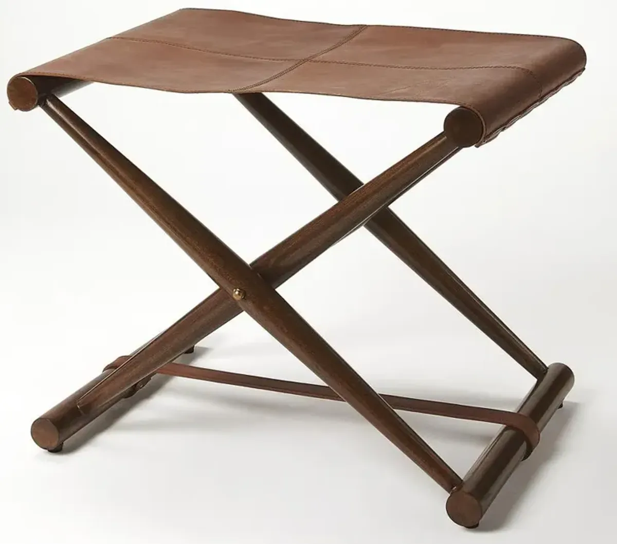 Sutton Leather Folding Stool, Belen Kox