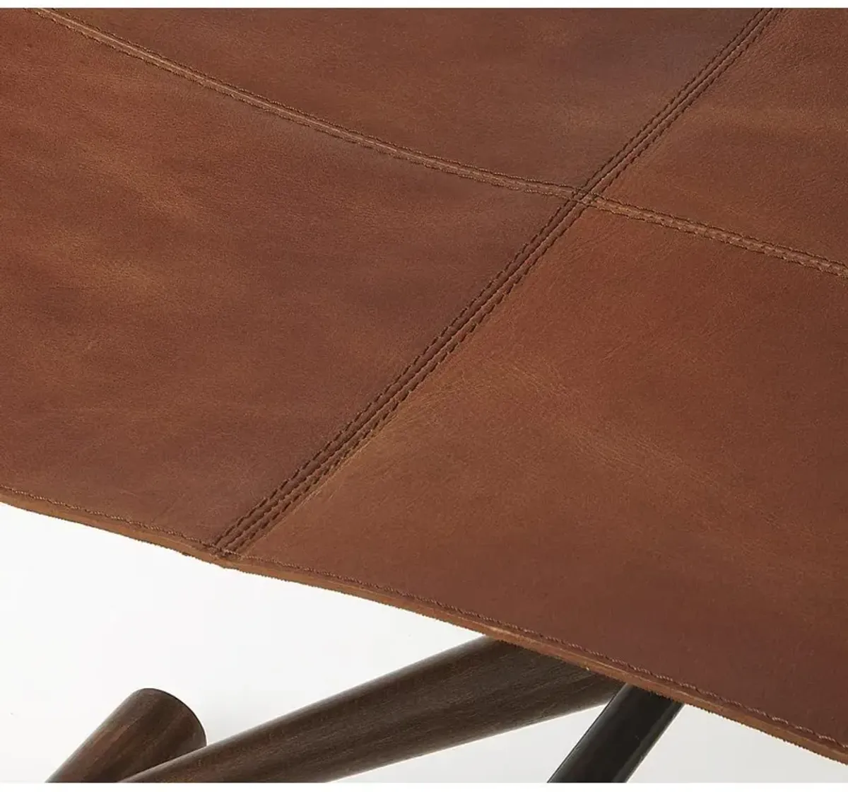 Sutton Leather Folding Stool, Belen Kox