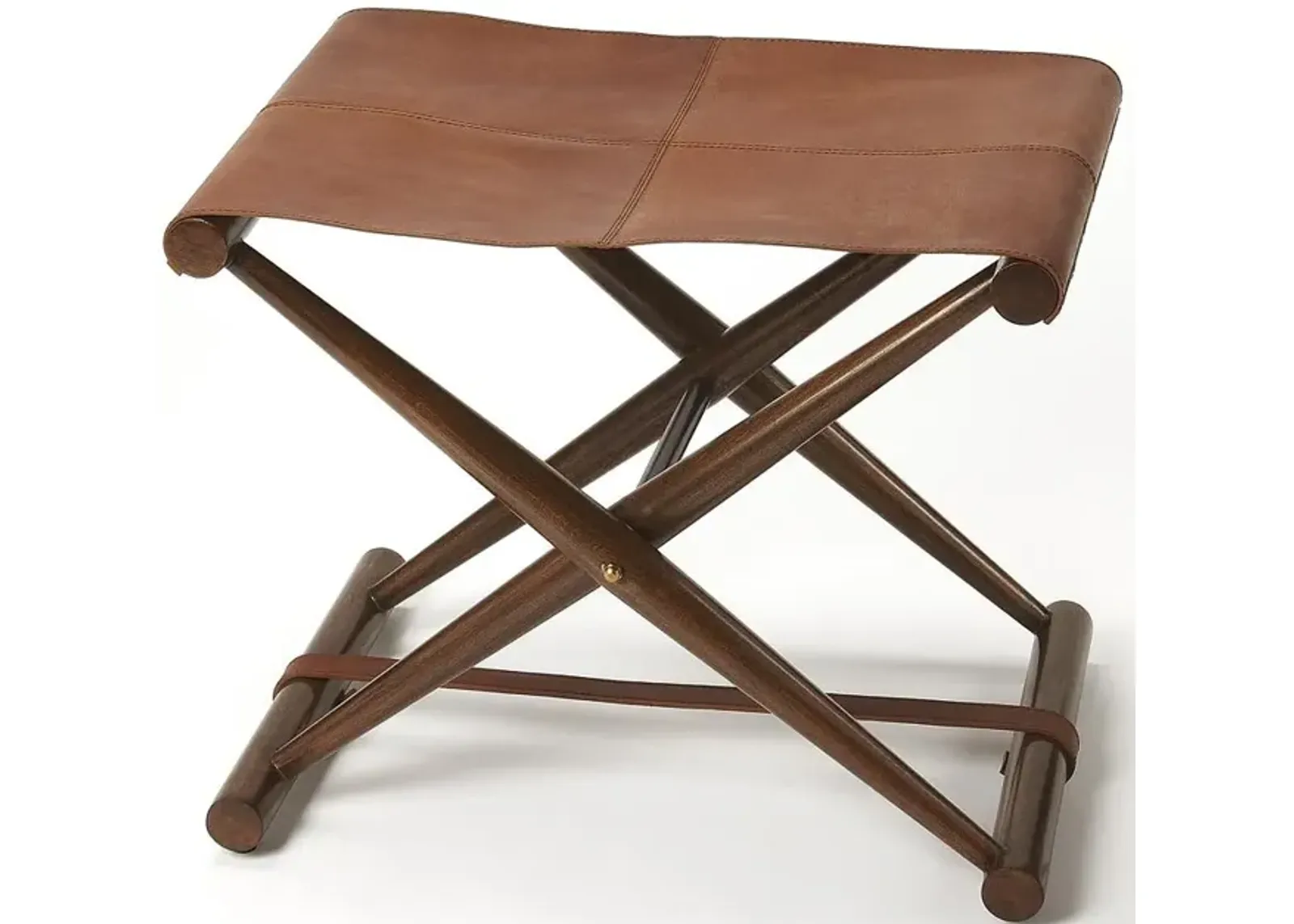 Sutton Leather Folding Stool, Belen Kox