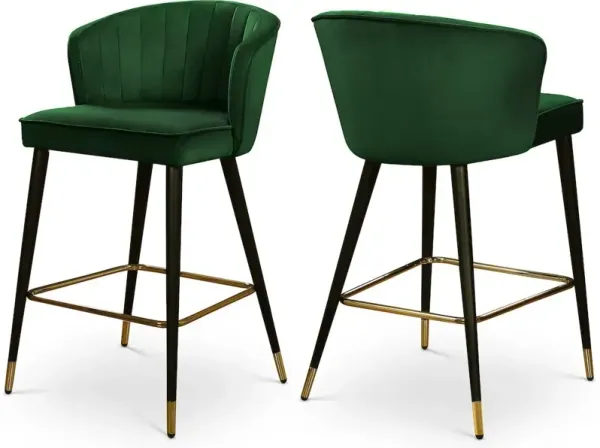 Meridian Furniture Cassie Velvet Stool, Set of 2