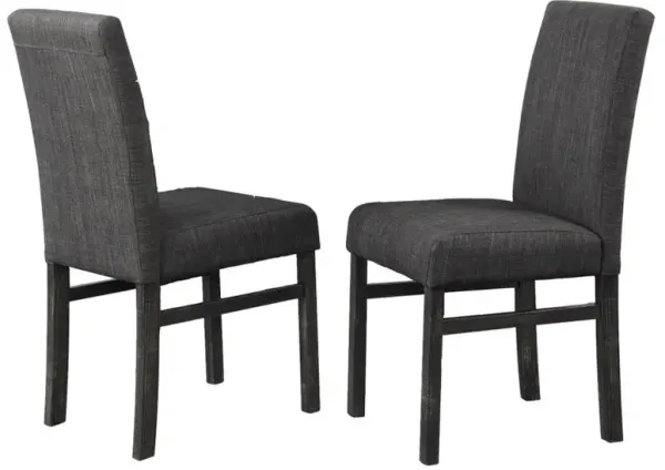 Vitaliya Black Charcoal Linen Side Chairs, Set of 2