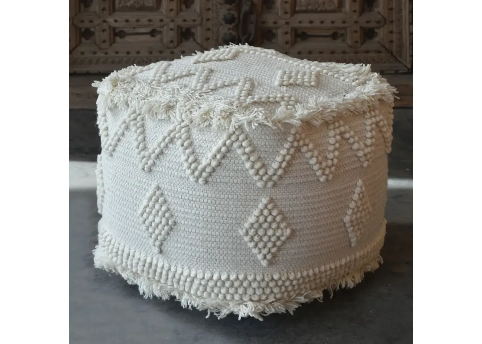 Uttermost Uriah Ivory Pouf