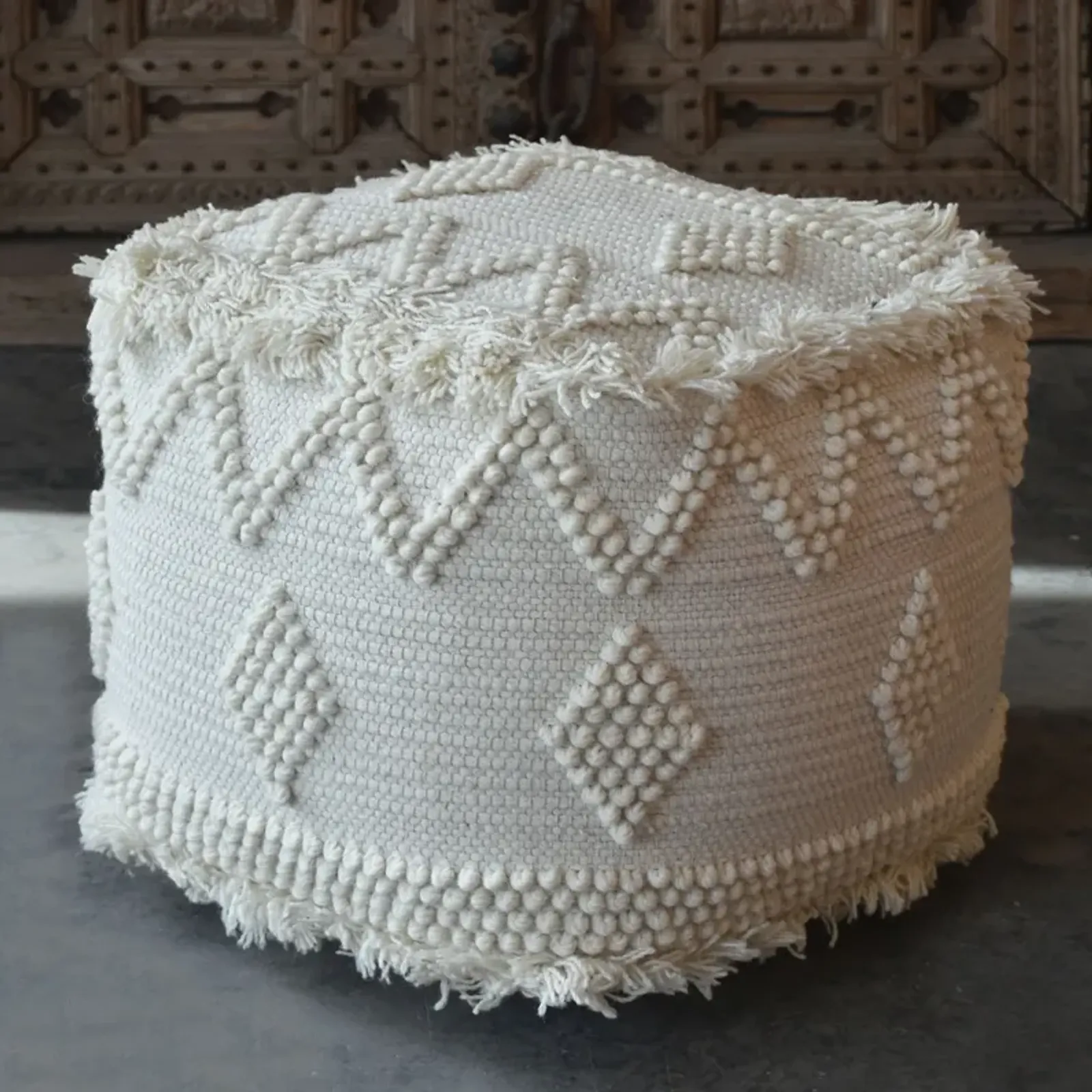 Uttermost Uriah Ivory Pouf