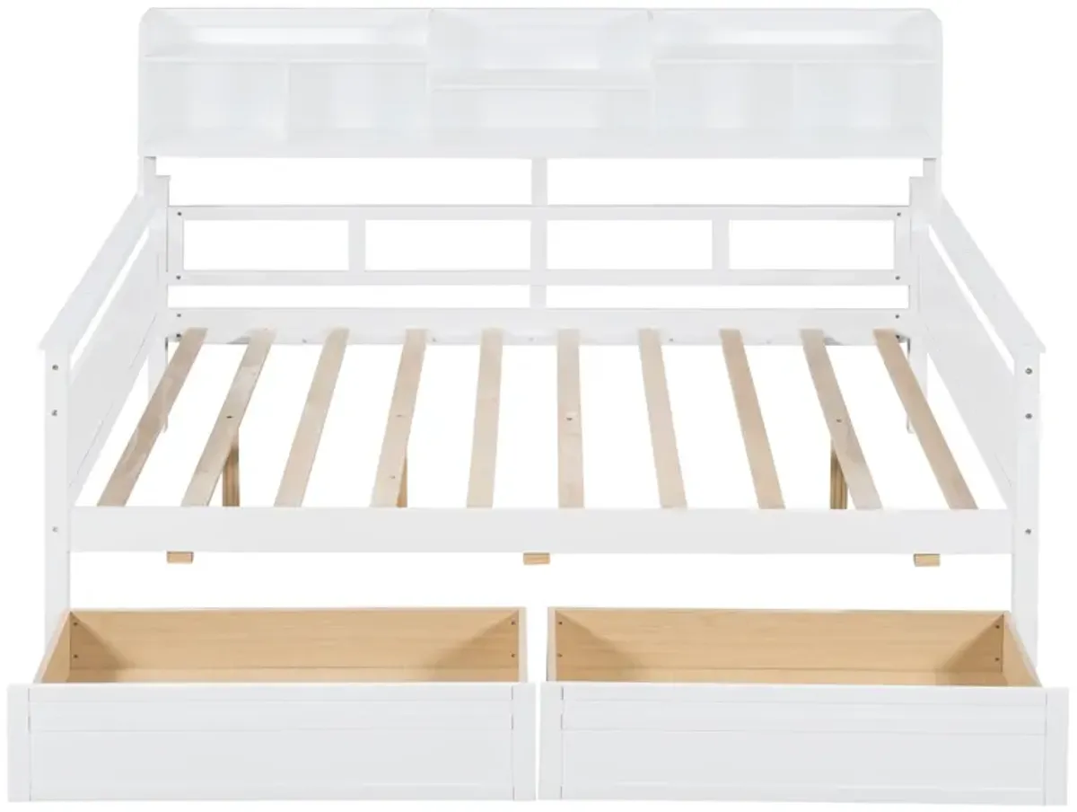 Merax Modern Daybed Bed with  Storage Shelves