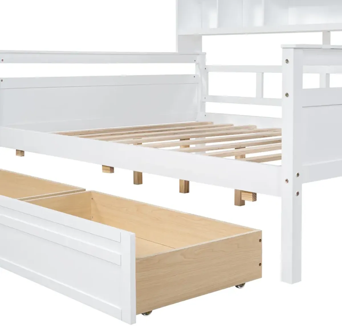 Merax Modern Daybed Bed with  Storage Shelves