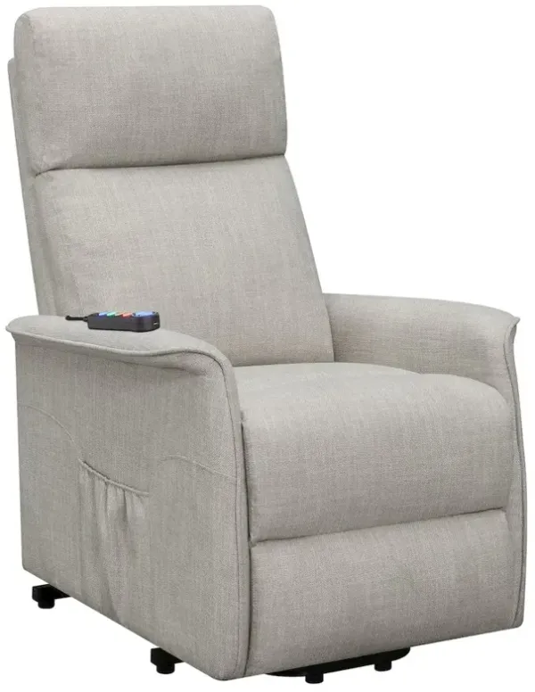 Herrera Upholstered Power Lift Massage Chair Beige