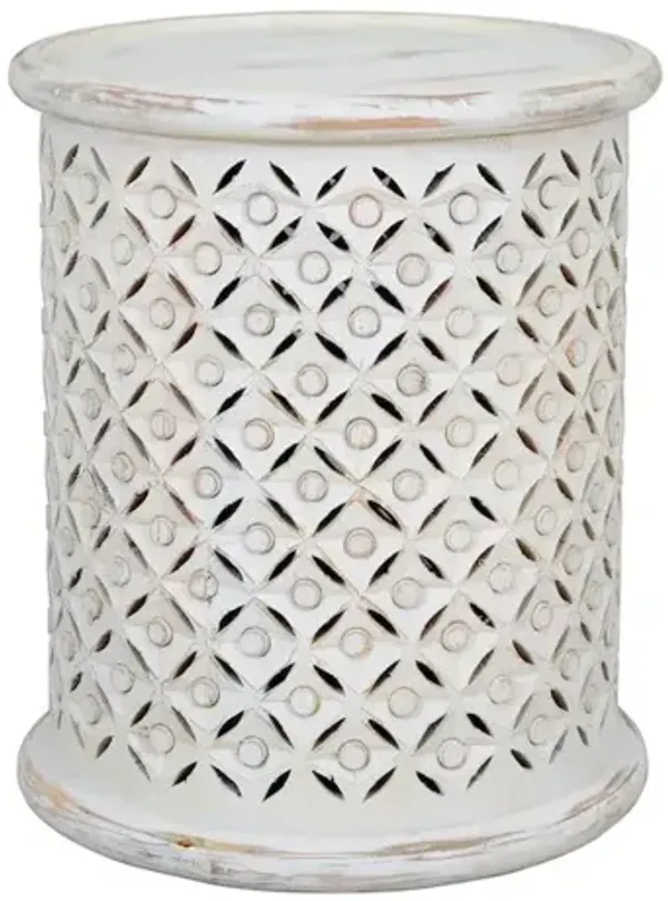 Jofran Decker Small Distressed Hardwood Global Drum End Table