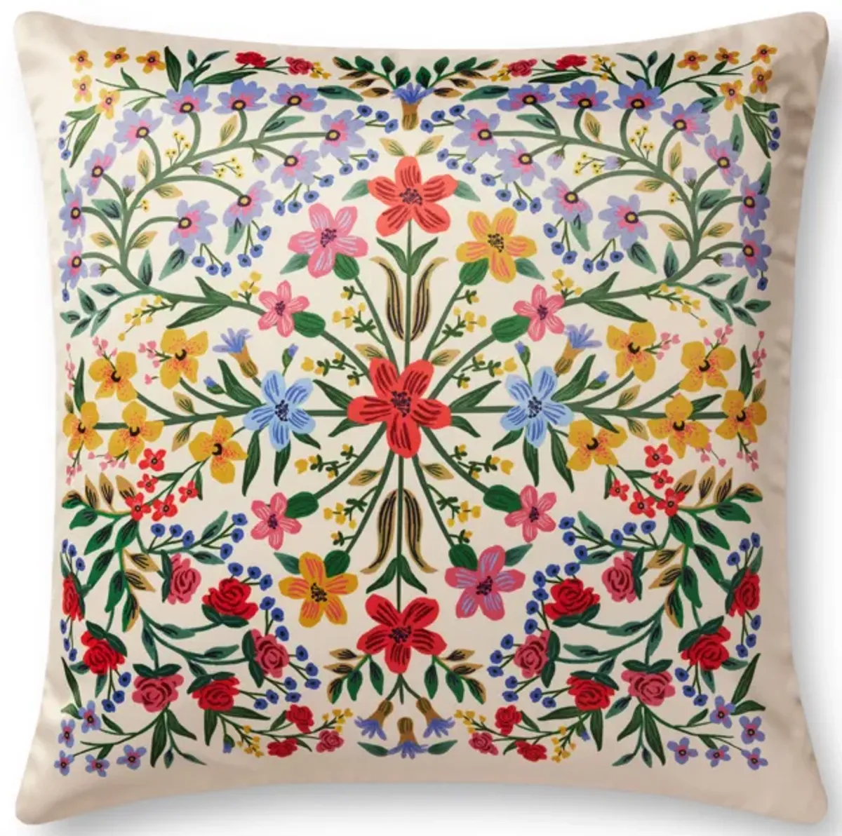 FLORAL Medallion Prp0042 Cream 22''x22'' Polyester Pillow