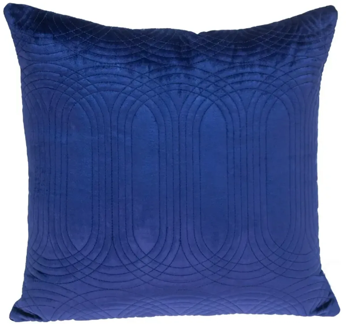 20" Blue Quilted Oval Pattern Throw Pillow