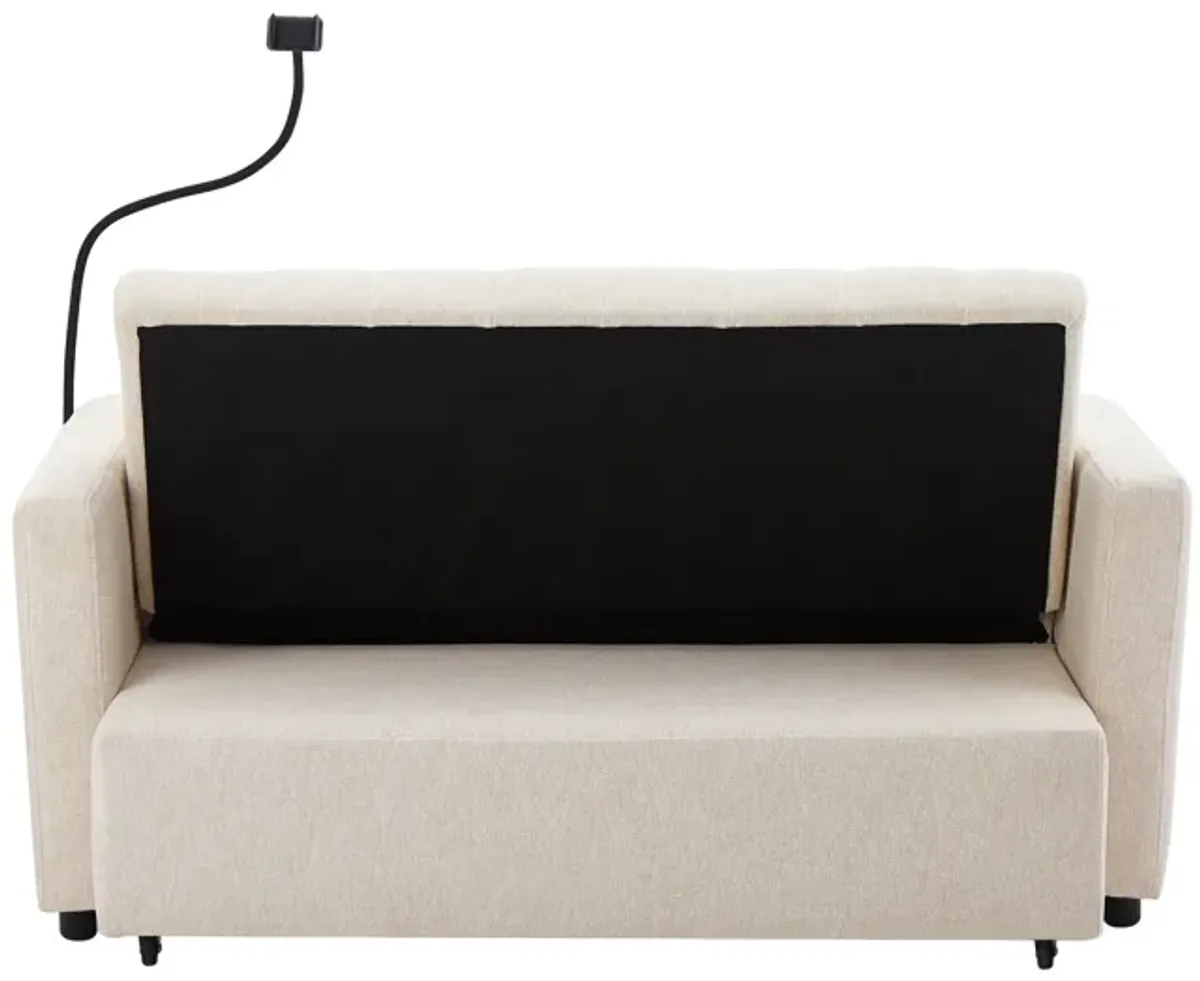 Merax Convertible Sofa Bed Loveseat with 3 USB Ports