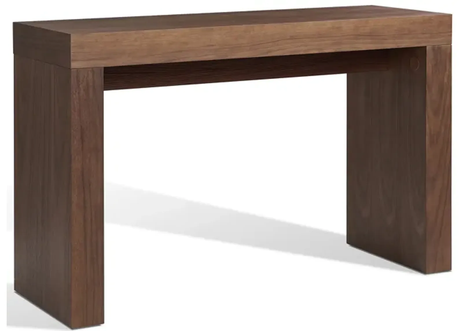 Libi 47 Inch Console Table, Minimalist Rectangular Top, Lacquered Brown - Benzara