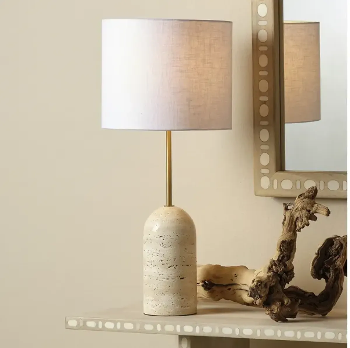 Holt Table Lamp in Travertine