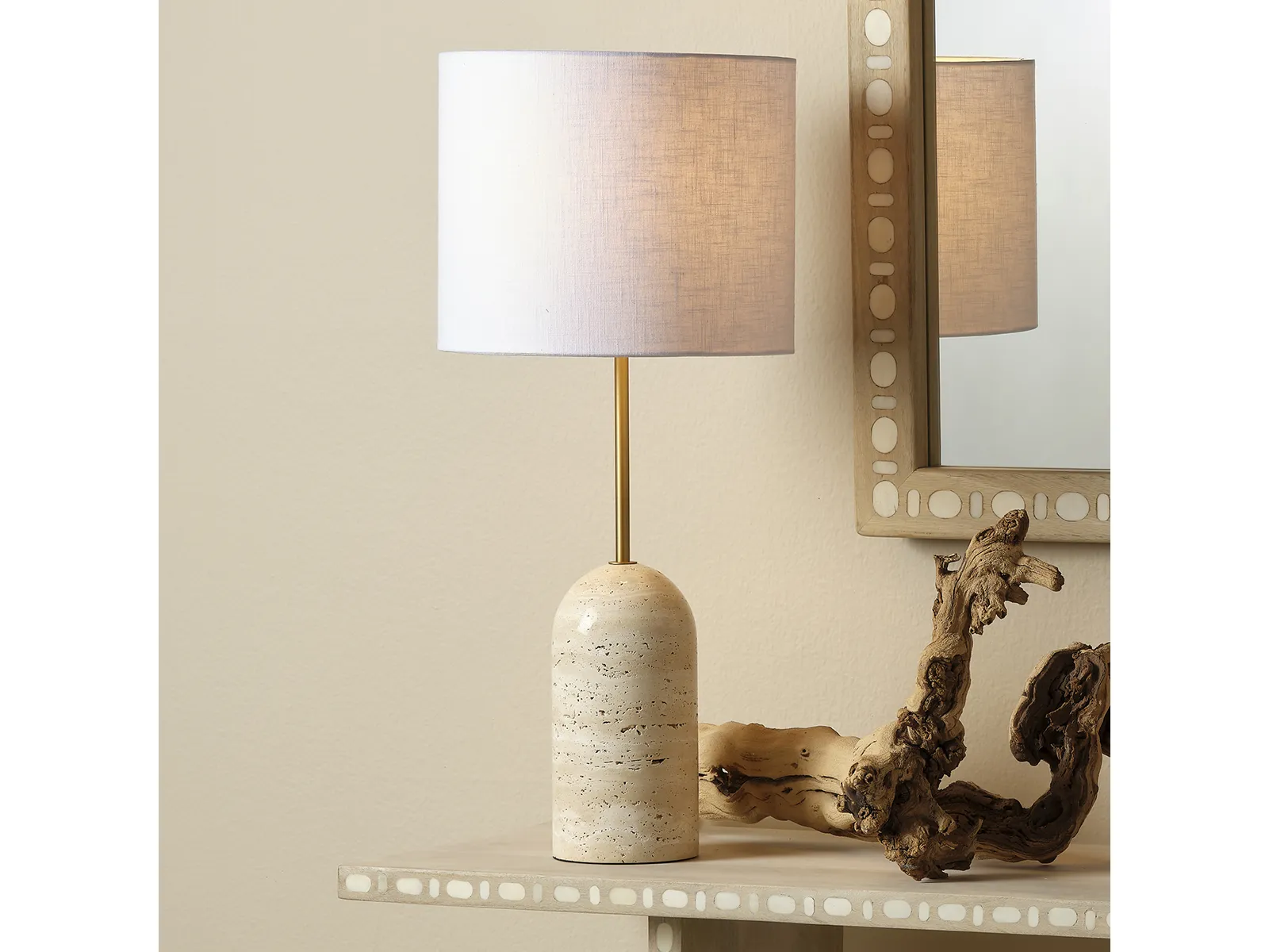 Holt Table Lamp in Travertine